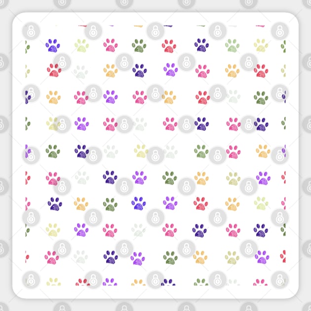 Colorful doodle paw prints Sticker by GULSENGUNEL